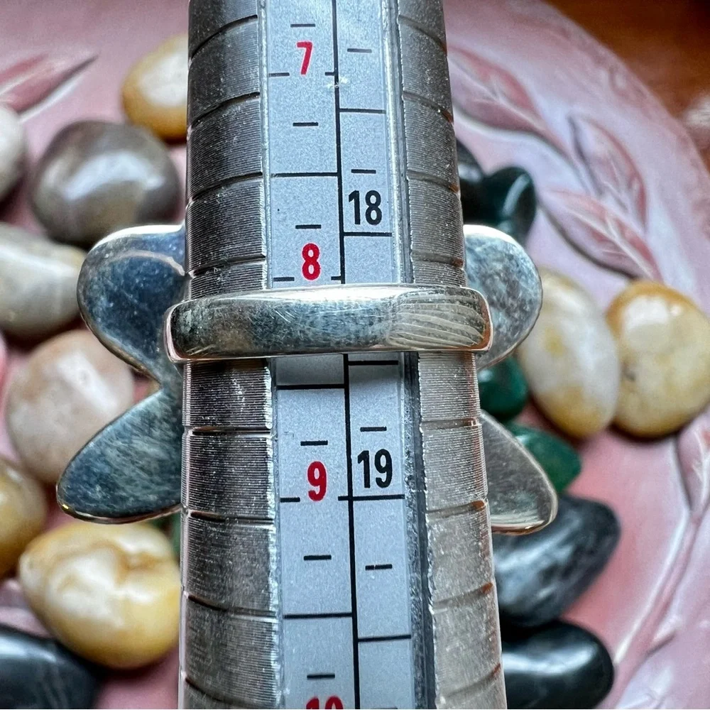 Multi Stone Sterling Silver Dragonfly Ring Size 8 - Picture 6 of 8